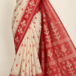 Red & Ivory Jamdani Saree