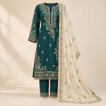 Teal Embroidered Salwar Kameez